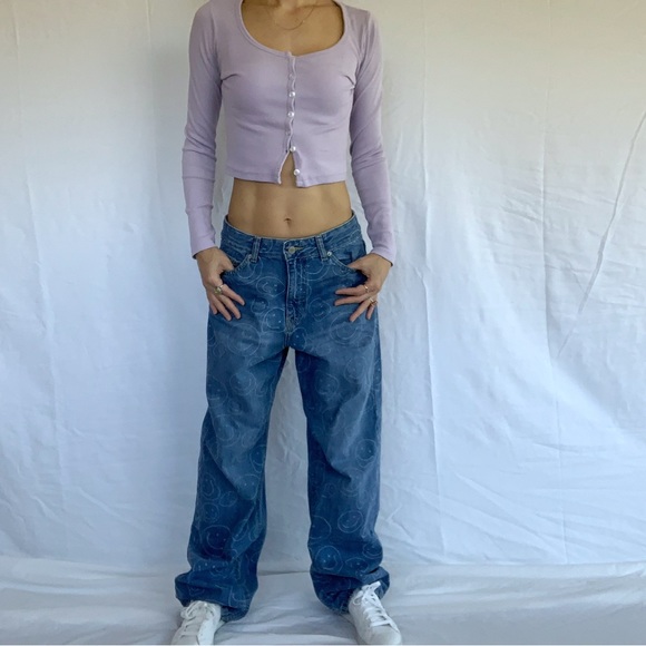 SOLD ❌ New Baggy jeans smiley printed faces size 27 - Picture 5 of 14
